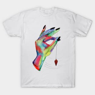 colorful hand holding pendulum T-Shirt